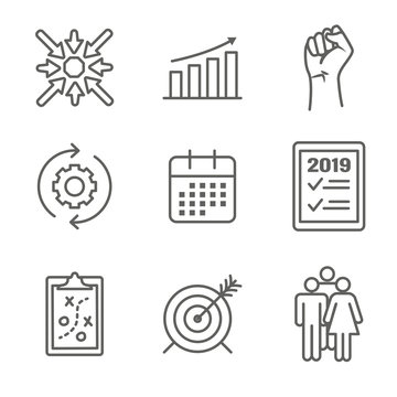 2019 SMART Goals Vector graphic with Smart goal keywords