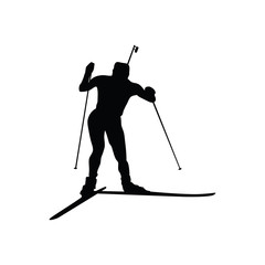 Biathlon sportsman silhouette