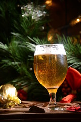 Christmas beer glass bar holiday