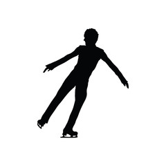 Fototapeta na wymiar Figure skate man silhouette