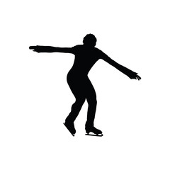 Fototapeta na wymiar Figure skate man silhouette