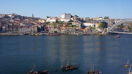 cable car at the douro river of porto