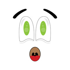 Scared comic facial expression. Vector illustration design