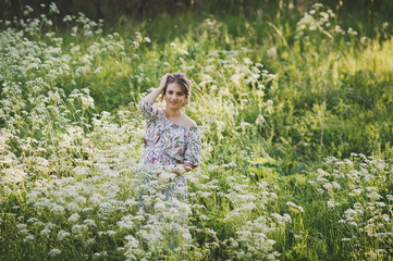 Simple female beauty in the meadow of flowers cupira forest 1714.