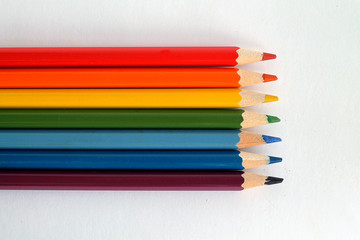 Color pencils isolated on white background.