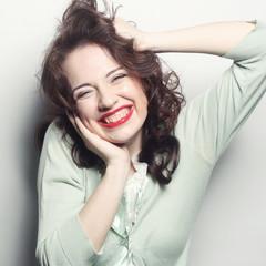 Fototapeta premium Surprised young woman