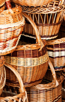 Handmade wicker baskets , Hungary