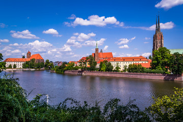 Miasto Wrocław w sloneczne lato, Polska