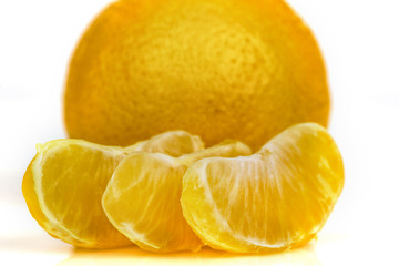 oranges on a white background close-up
