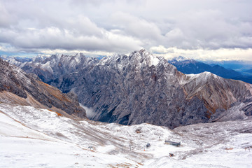The view from top of Zugspitze, Germany