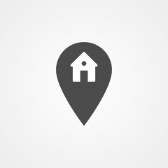 Map pin flat design style modern icon, pointer minimal vector symbol, marker sign