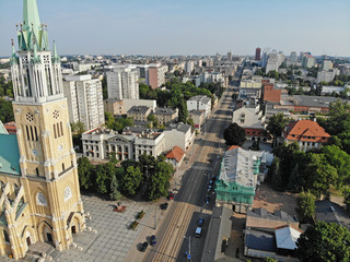 Łódź, Polska- widok na miasto. - obrazy, fototapety, plakaty