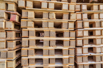 Close up Piles of pallet on business area