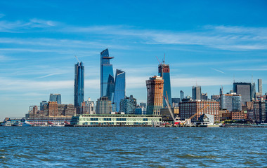 Cityscape of new skyscrapres in  Hudson Yards, New York.