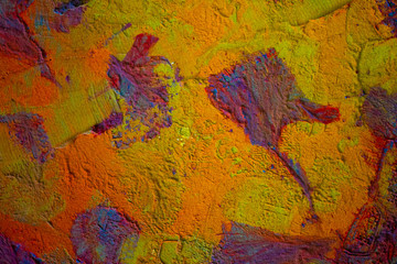 Varicoloured mineral deposit of paint of powder-like enamel