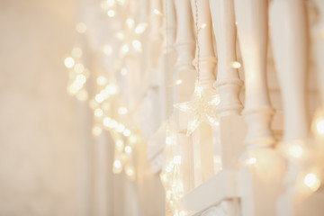 New Year decorations for Christmas stars with light