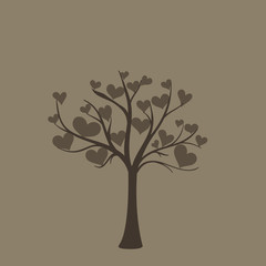 Tree icon vector illustration on a brown background