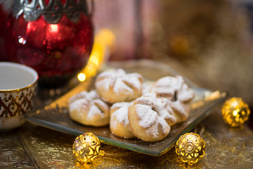 Maamoul pistachio Cookies with Arabian coffee