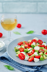 Avocado mozzarella tomato Basil salad