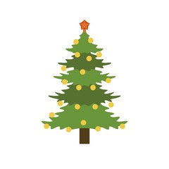 Fototapeta premium Xmas fir tree icon. Flat illustration of xmas fir tree vector icon for web design