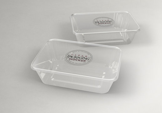 Clear Rectangular Containers Mockup