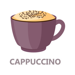 Capuccino cup of the coffee. Brown drink