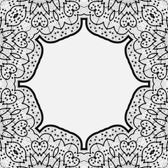 Ornamental frame border in indian zentangle mandala style