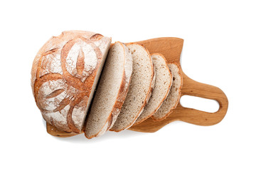 Sliced bread isolated on a white background.