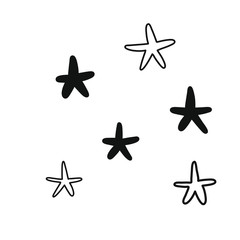 Hand drawn doodle stars, vector collection