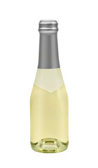 the closed bottle with champagne or white wine on a white background isolated