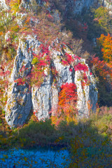 Plitvice waterfalls in the fall