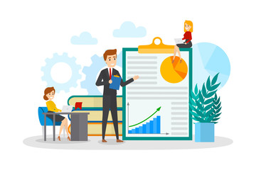 Little business people are working together concept
