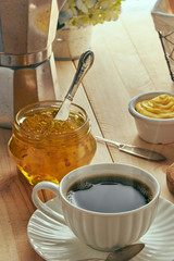 hot coffee marmalade and butter