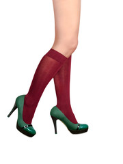 opaque high knee socks