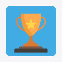 Trophy cup, award, vector icon in flat style