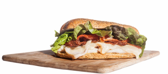 Turkey Club on cutting board