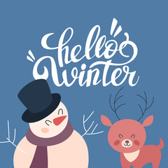 Cute funny merry xmas postcard decoration set