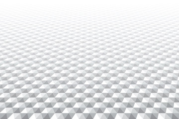 Hexagons pattern. Diminishing perspective. White background.