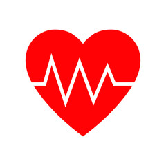 Pulse rate of heart, cardiogram icon