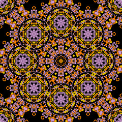 Arabesque seamless pattern. Violet kaleidoskopic design