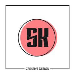 Initial Letter SK Logo Template Design Vector Illustration