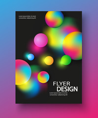 Abstract Background with Bubbles, Brochure Template Layout for Annual Report or Business Design.  Booklet. Circle Structures. Vector Flyer Design eps 10