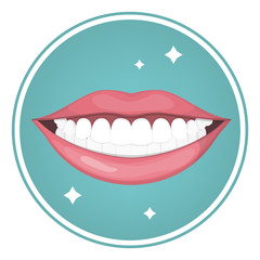 Fototapeta premium Beautiful mouth with smile and white clean teeth