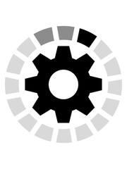 rund kreis loading engineer please wait warten lade ladebalken ausbildung arbeiter ingenieur zahnrad mechaniker rad rund design logo