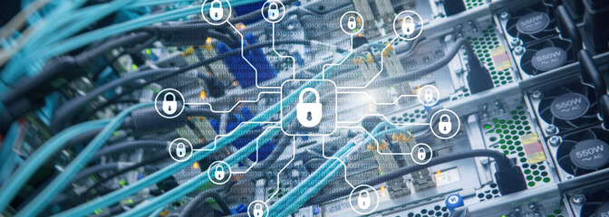 Fototapeta premium Cyber security, data protection, information privacy. Internet and technology concept.