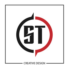 Fototapeta premium Initial Letter ST Logo Template Design Vector Illustration