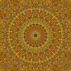 Colorful repeating petal ornate mandala pattern background design - abstract geometrical vector ornament wallpaper illustration