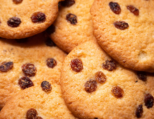 American raisin cookies. close-up.