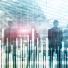 Business and finance graph on blurred background. Trading, investment and economics concept.