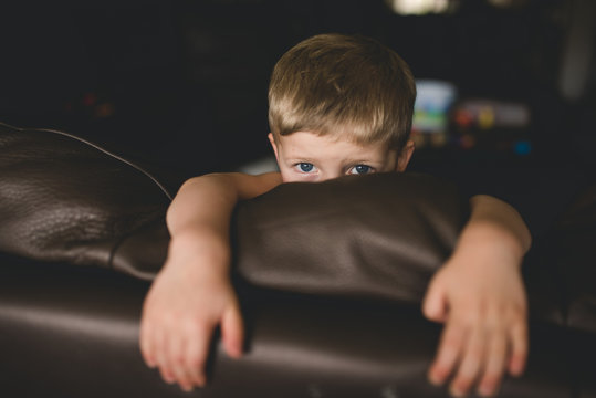 Peeking over the couch